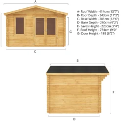 Mercia 4m X 3m Garden Retreat Log Cabin 44mm -Westland Shop 13555830 1905025546380256