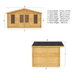 Mercia 5m X 3m Retreat Log Cabin 34mm -Westland Shop 13555831 8675025545976936
