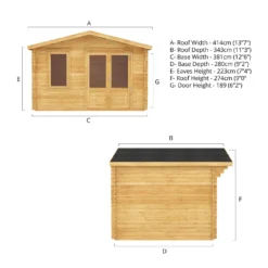 Mercia 4m X 3m Garden Retreat Log Cabin 34mm -Westland Shop 13555832 3705025546228957