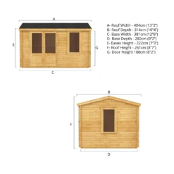 Mercia 4m X 3m Home Office Log Cabin 44mm -Westland Shop 13555848 1305025545238927