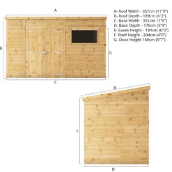 Mercia 12ft X 6ft Premium Shiplap Pent Shed -Westland Shop 13555860 5964949337558198