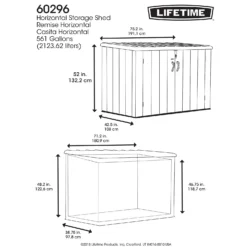 Lifetime Horizontal Plastic Outdoor Storage Shed -Westland Shop 13660824 1614949050899666