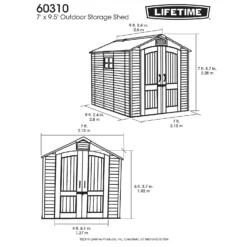 Lifetime Plastic Outdoor Storage Shed - 7x9.5ft -Westland Shop 13660828 1714949045989926