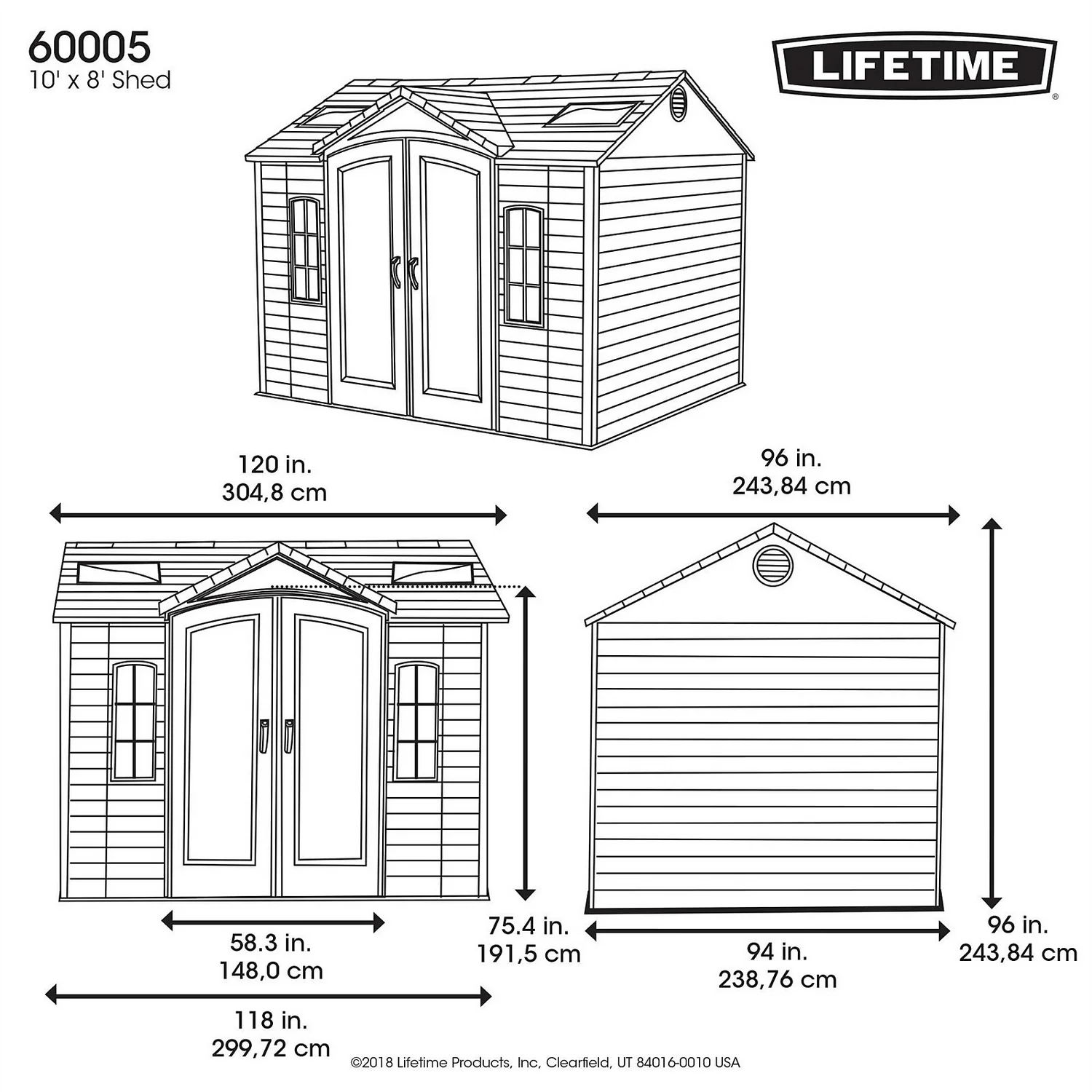 Lifetime 10 X 8ft Outdoor Storage Shed - Installation Included 11 Lifetime 10 X 8ft Outdoor Storage Shed - Installation Included - Image 9
