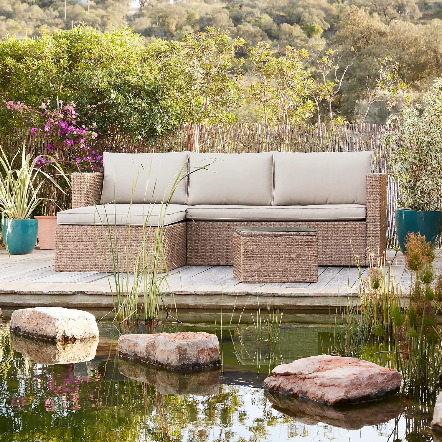 Alexandria Rattan Effect Garden Corner Sofa Set 5 Alexandria Rattan Effect Garden Corner Sofa Set - Image 3