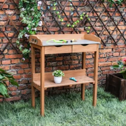 Garden Potting Bench With Two Drawers & Shelf -Westland Shop 13967031 1225014369218912