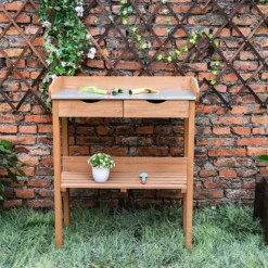 Garden Potting Bench With Two Drawers & Shelf -Westland Shop 13967031 1985014369148838
