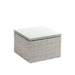 Alexandria Rattan Effect Garden Corner Sofa Set - Ash Grey -Westland Shop 13971225 7715022704506515