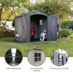 Lifetime 7x7ft Outdoor Storage Shed - Rough-Cut Grey -Westland Shop 13997403 2055000054879100