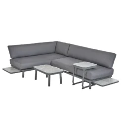 Heba Grey Metal Garden Corner Sofa Set -Westland Shop 14005702 1465022704651529