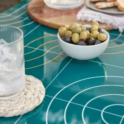 Omari Metal Garden Sofa Set - Teal & Gold -Westland Shop 14005703 1275022638104623