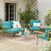 Omari Metal Garden Sofa Set - Teal & Gold -Westland Shop 14005703 7215022637976469