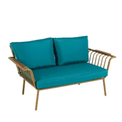 Omari Metal Garden Sofa Set - Teal & Gold -Westland Shop 14005703 7915022638148225