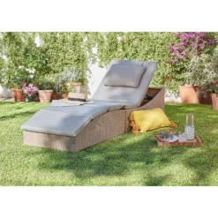 Natural Folding Rattan Sun Lounger 14 Natural Folding Rattan Sun Lounger -Westland Shop 14005776 5095022649640844