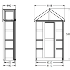 Forest Garden Georgian Wall Greenhouse With Auto Vent -Westland Shop 14013374 2195004556523592