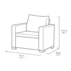 Keter California 2 Seater Outdoor Balcony Deluxe Garden Furniture Set - Graphite With Grey Cushions -Westland Shop 14539592 1535041802417805