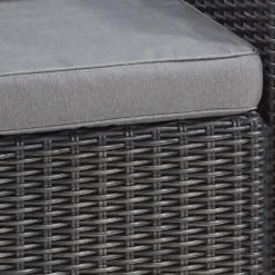 Keter California 2 Seater Outdoor Balcony Deluxe Garden Furniture Set - Graphite With Grey Cushions -Westland Shop 14539592 2095041802288703